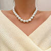 4-12mm Glass Pearl Necklace Women's Pearl Necklace Texture Chain Clavicle Chain Women's French Style Versatile Neck Necklace