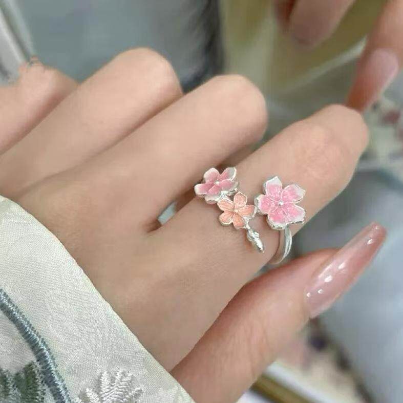 中古vintage幸运四叶草戒指轻奢高级感小众设计气质ins风宫廷复古