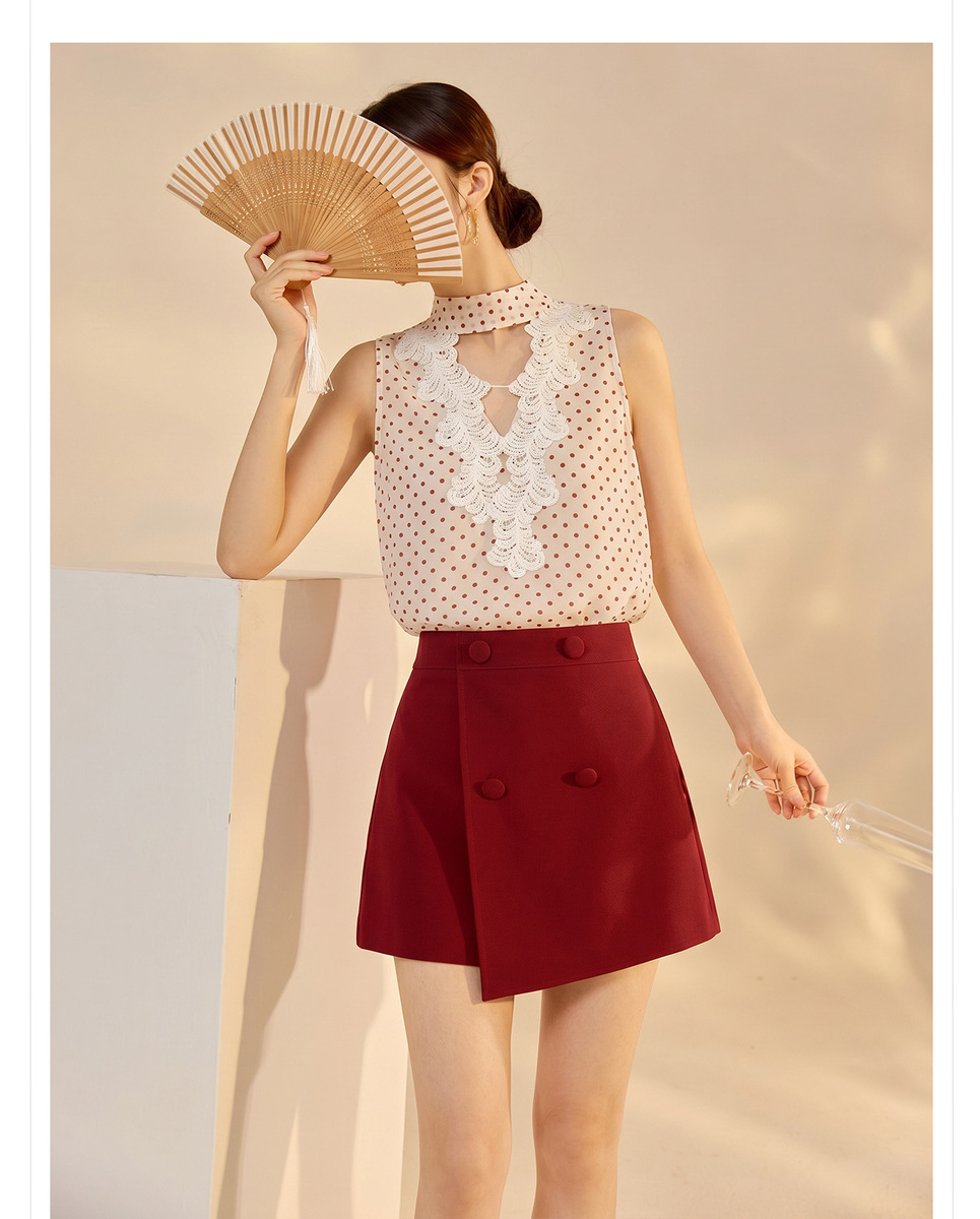 Bộ áo ba lỗ in họa tiết hoa phối chân váy hoặc quần short dáng dài thanh lịch — Áo ba lỗ, Quần short, Chân váy, Bộ đồ [áo ba lỗ + quần short]