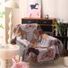 New jacquard thread blanket sofa towel cartoon thickened non-slip tassel thread blanket office nap blanket wholesale