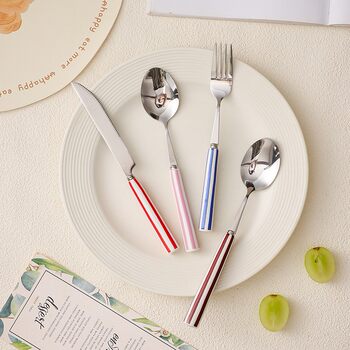 High-Looking Stainless Steel Knife, Fork and Spoon Tableware Set Single Three-Piece Portable Cutlery Box Student Dining Set