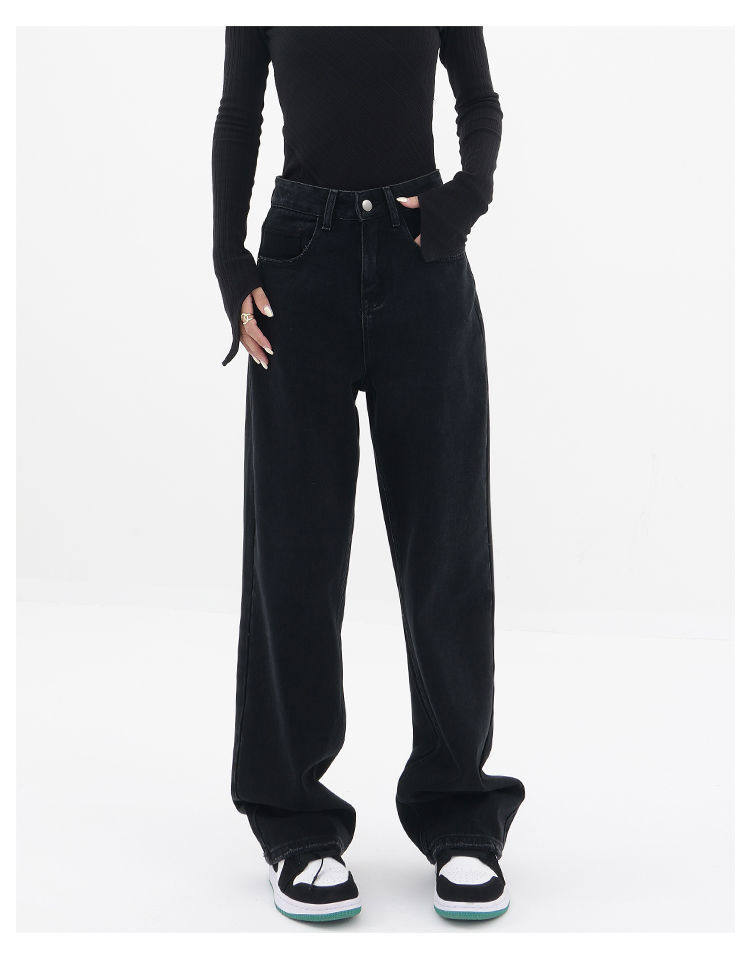 Womens Loose Fit Straight Leg Jeans High Waisted Flattering Versatile Casual Wear for Spring and Autumn Wholesale