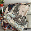European-style map jacquard sofa towel cover cloth anti-dirt cover cover full cover warm thread blanket knitted blanket wholesale generation