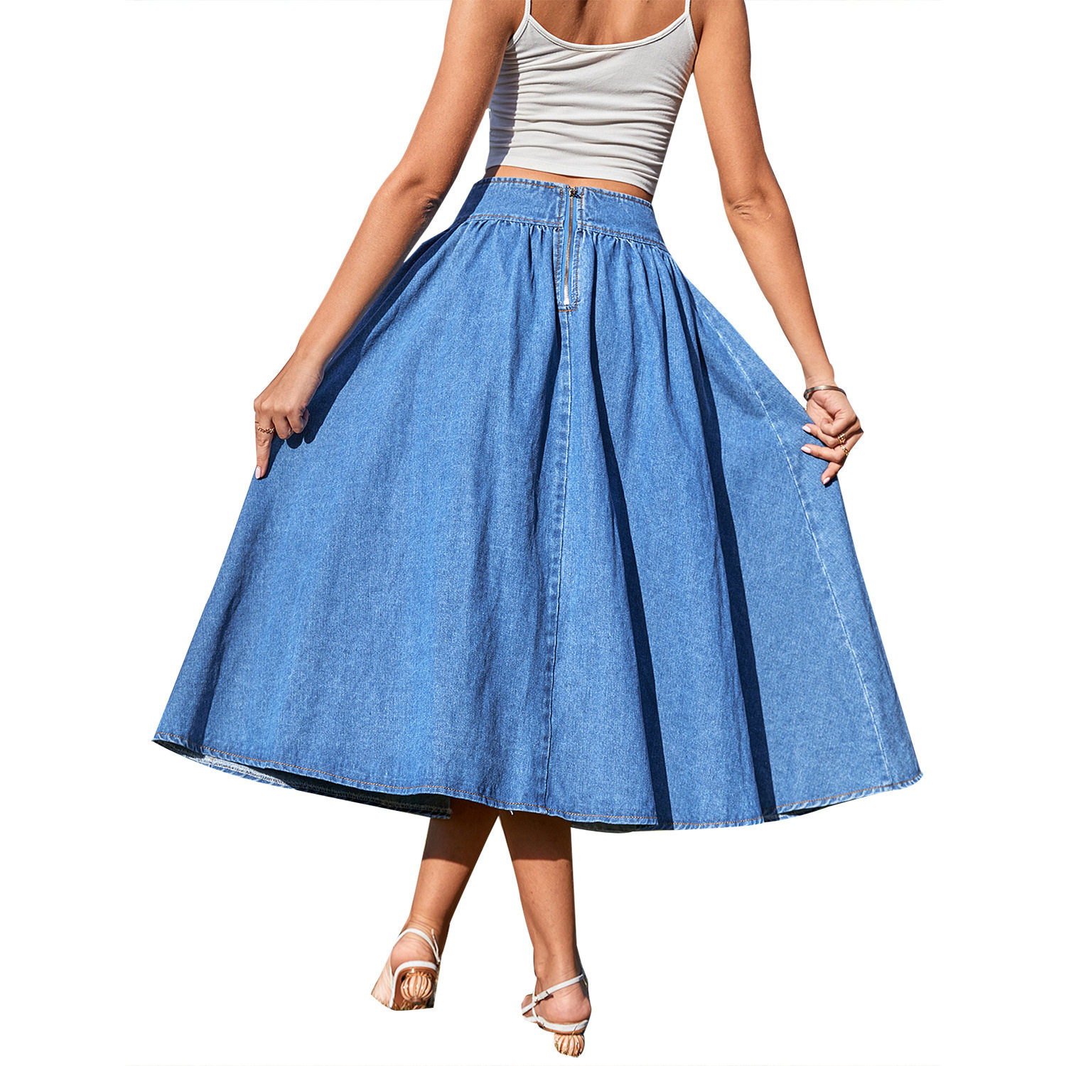A Line Denim Skirt for Women Trendy Design Comfortable Fit Versatile Style Perfect for Casual Outings Wholesale