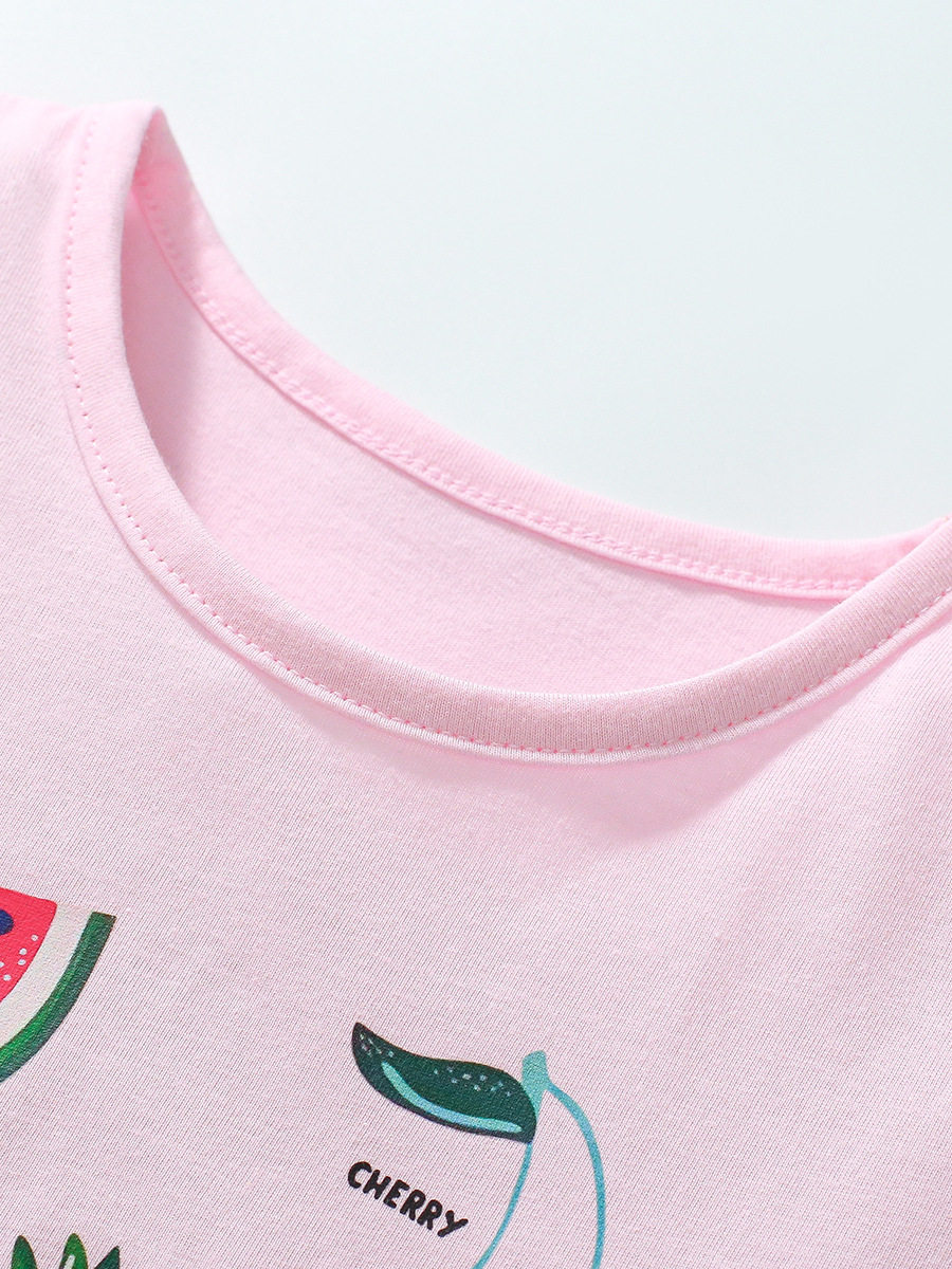 New Cartoon Kids' Top, Summer Cute Girls' Short-sleeve Cotton T-shirt