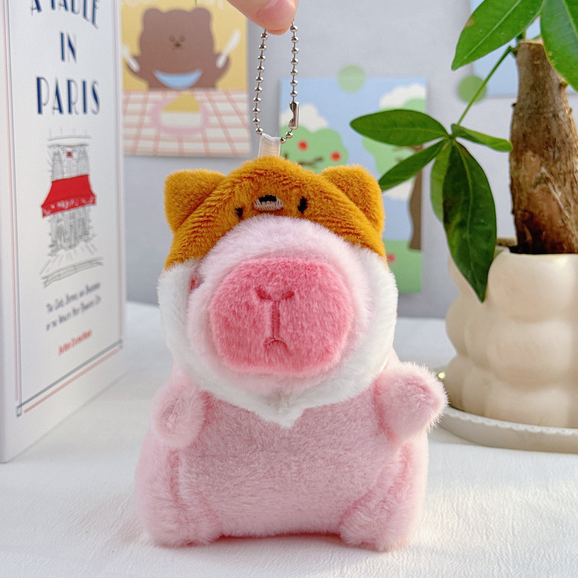 可爱卡皮巴拉公仔水豚鼠毛绒玩具玩偶钥匙扣书包挂件抓机娃娃批发