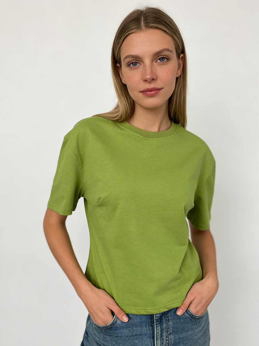 Womens Summer T Shirt Casual Loose Fit Waist Defining Design Round Neck 100 Cotton Versatile Everyday Wear