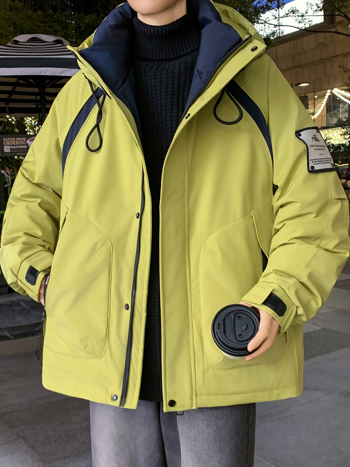 Teenagers White Duck down Jacket Boys Junior High School and High School Students Thickeneded Warm Jacket Winter Clothing Cold-Proof Clothing Men's Clothing