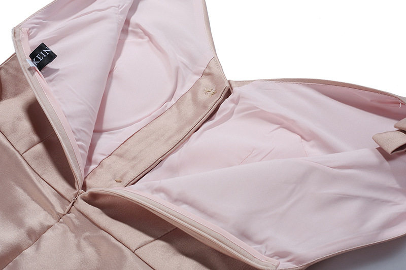 Đầm maxi nữ thắt eo cổ chữ V tay ngắn họa tiết satin — Satin (màu họa tiết) chi tiết 11