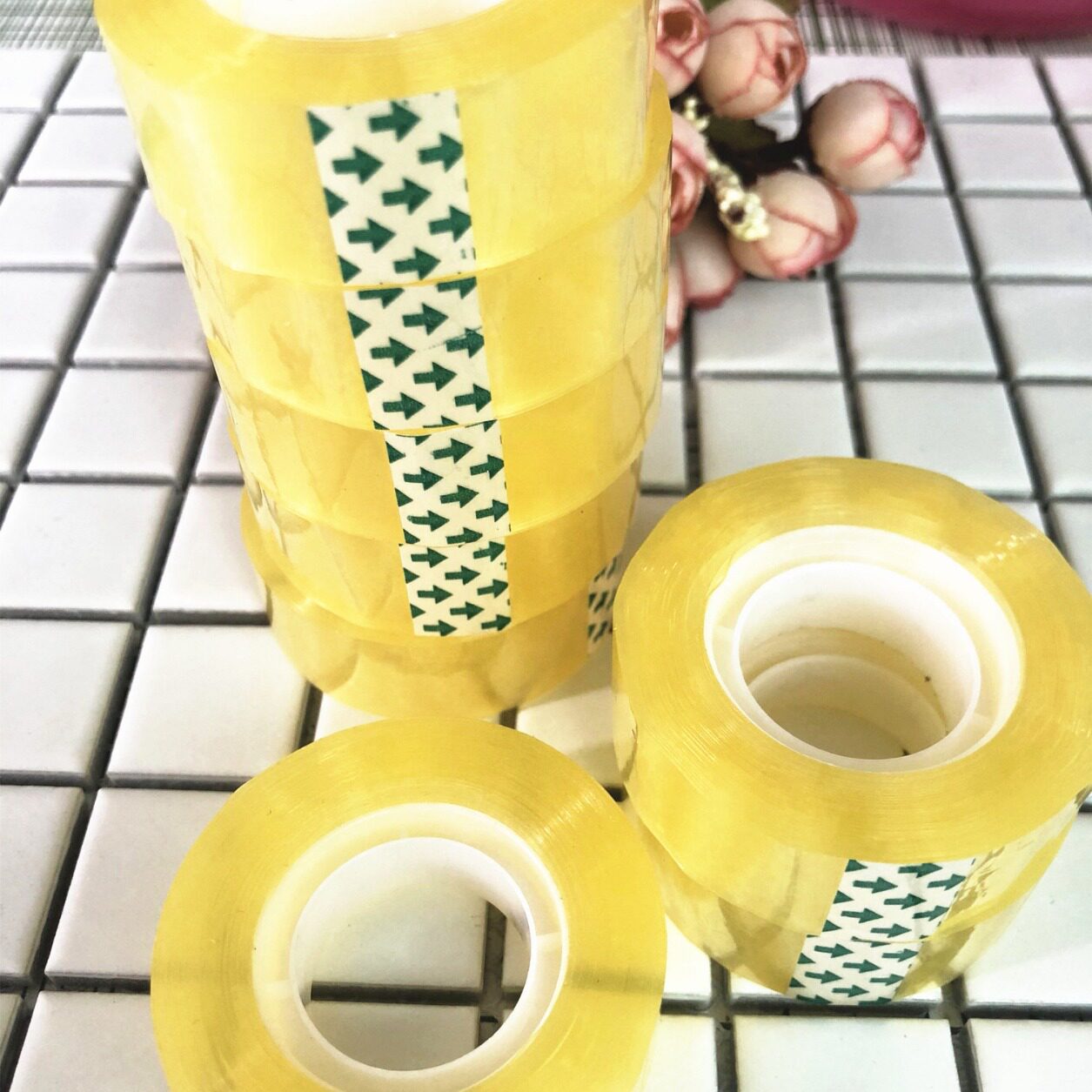 Extra Thick Transparent Tape Large Roll Tape Student Home Office Packaging Sealing Tape One Dollar Store Supply Wholesale