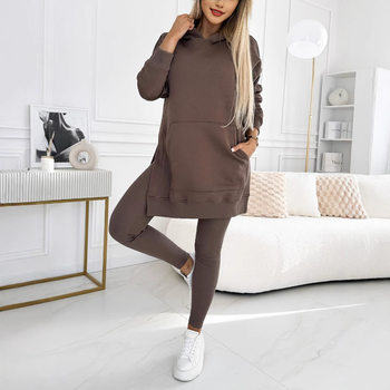 Cross-border women's clothing 2024 Amazon European and American sports leisure hooded sweater thickened thread leggings two-piece suit
