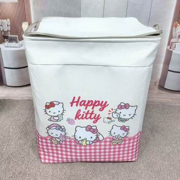 (in Stock for Quick Delivery) Household Zipper Storage Box with Steel Ring and Lid Storage Bag Organizer Box Moisture-Proof Moving Foldableing