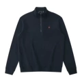 Navy blue + red label