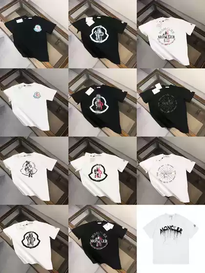 New Hip-Hop Flocking Mon Mon Printed cler Mouth Velcro Short Sleeve Men's and Women's Same T-Shirt Top Couple Dress