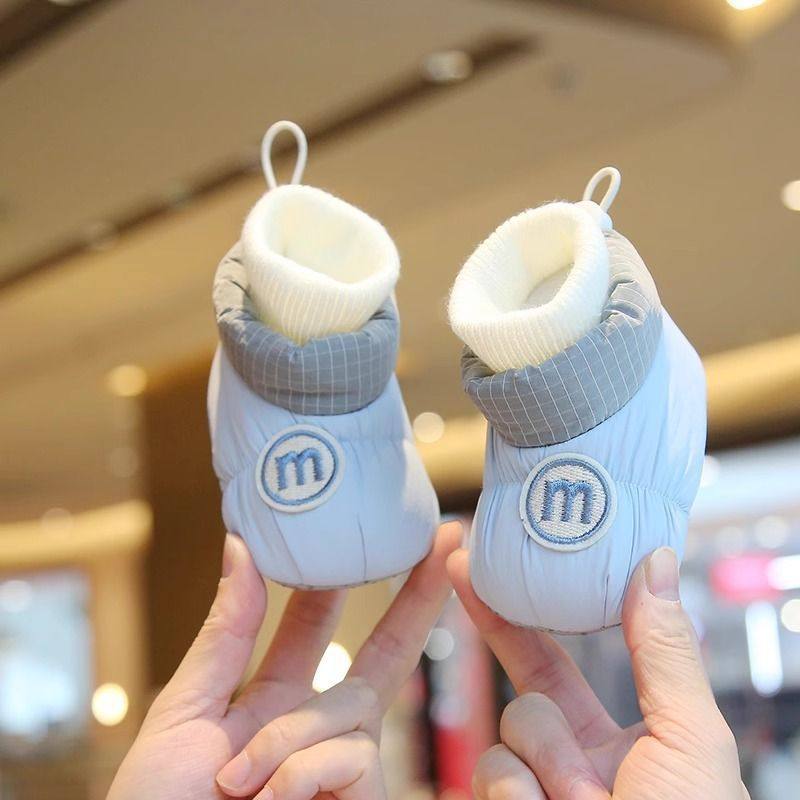 Winter Baby Cotton Shoes Soft Sole Male and Female Baby Shoes and Socks Warm Thickeneded Fleece-Lined Shoes 0-1 Years Old 12 Months