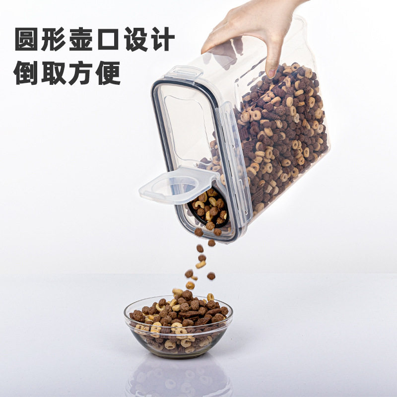 Cross-Border Grain Storage Jar Rice Bucket Kitchen Food Storage Box Pp Plastic Transparent Sealed Jar Kitchen Gadget
