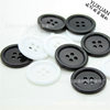 White/Black Four-Hole Thin-Edge Resin Buttons Are Available in Other Colors and Can Be Dyed, Available in Multiple Sizes
