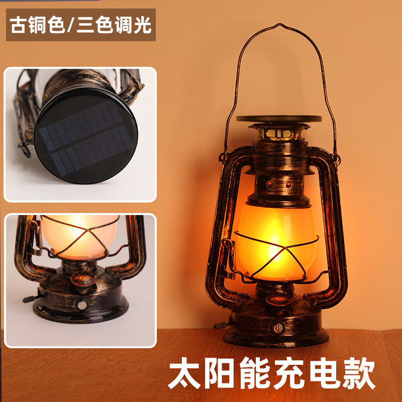 Wandering Bear Camping Lamp Camping Lamp Retro Horse Lamp Ambient Lamp Portable Lamp Tent Lamp Rechargeable Flame Light Outdoor Lamp