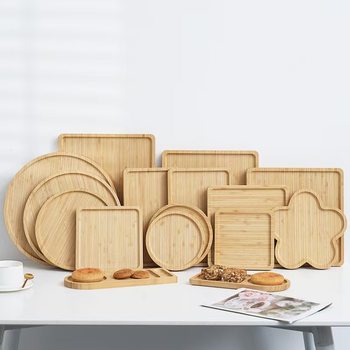 Japanese Halloween Funny Wooden Tray Living Room Fruit Snack Bamboo Tray Restaurant Serving Wooden Tray Dinner Plate