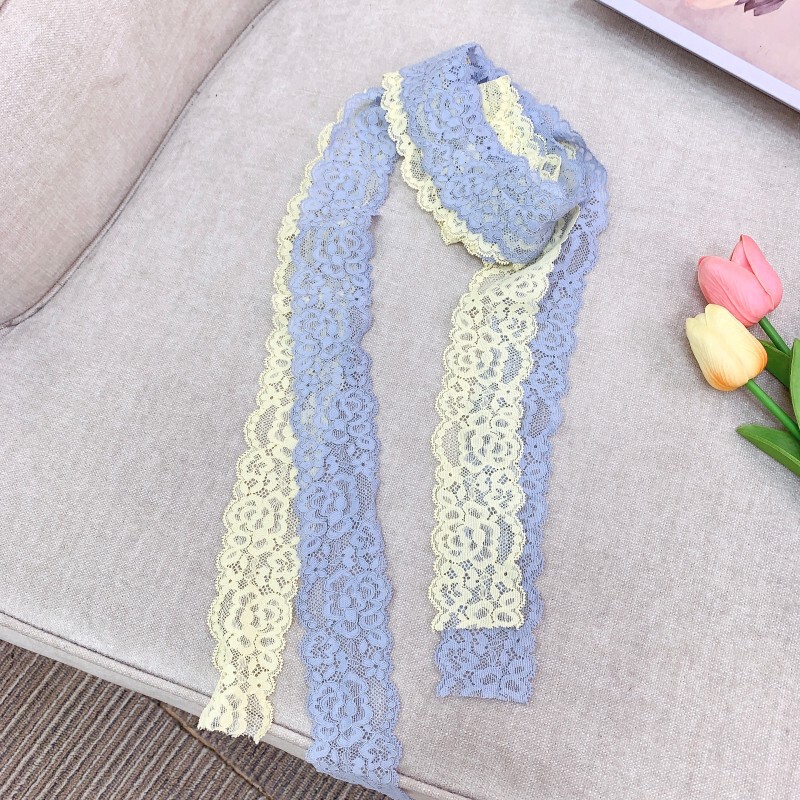 Đầm dây hoa in lãng mạn phối ren đuôi cá nữ — Màu hồng vàng phiên bản thông thường, Màu xanh vàng phiên bản thông thường