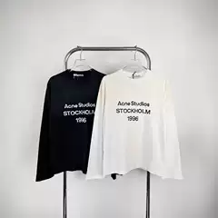 European and American Fashion Brand AC 1996 Letter Printing Long Sleeve Washed Old Dot Dye Loose Men's and Women's Couples Short Sleeve T-Shirt