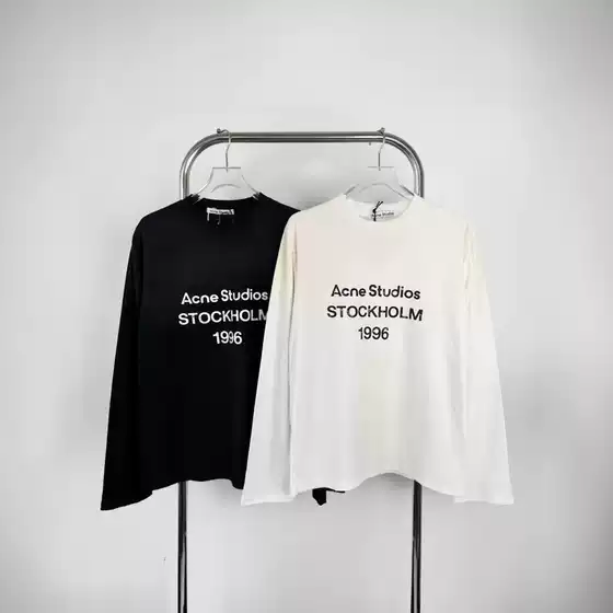 European and American Fashion Brand AC 1996 Letter Printing Long Sleeve Washed Old Dot Dye Loose Men's and Women's Couples Short Sleeve T-Shirt