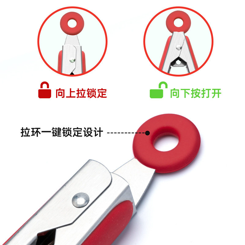 Amazon Silicone Food Clip Stainless Steel Barbecue Clip Food Clip Steak Clip High Temperature Resistant Kitchen Tool Clip