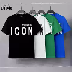 Wide Loose DT048 Trendy D2 Short-sleeved T-shirt Small Letter Printed Round Neck Fashionable Men's Short-sleeved Top Cross-border Half-sleeved