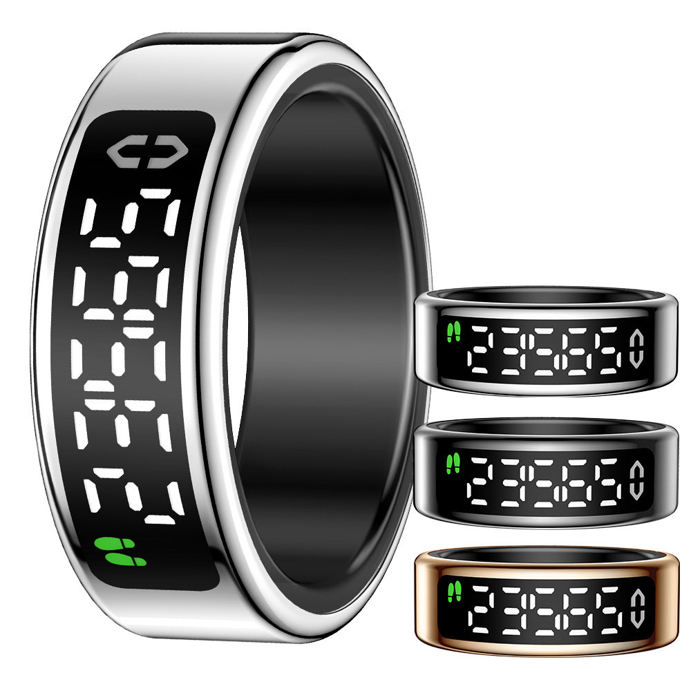 Sy01 Smart Ring with Display Touch Charging Stand Page Turning Photo Smart Ring Heart Rate Blood Oxygen Sleep