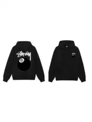 American-Style Cross-Border Basic Black Eight-Panel Hooded Sweatshirt for Men and Women, Fleece-Lined, Loose Jacket Hoodie for Spring, Autumn, and Winter