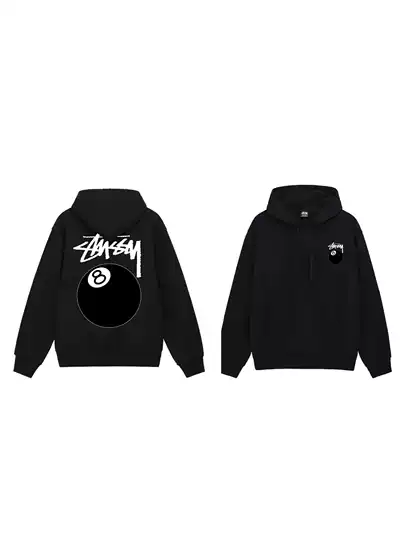 American-Style Cross-Border Basic Black Eight-Panel Hooded Sweatshirt for Men and Women, Fleece-Lined, Loose Jacket Hoodie for Spring, Autumn, and Winter