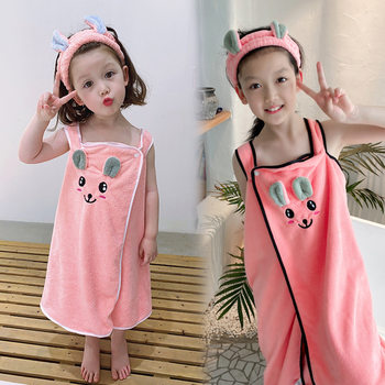 Factory Internet Celebrity Coral Fleece Bath Towel Cartoon Thickened Absorbent Bath Towel Children's Home Embroidery Mother and Child Set Gift