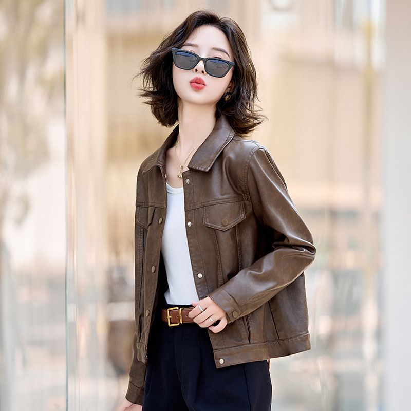 (Mới) Mã L3860 Giá 1730K: Áo Da Nữ Wotdyi Hàng Mùa Xuân Thu Đông Trông Trẻ Hơn Tuổi Thời Trang Nữ Chất Liệu G05 Sản Phẩm Mới, (Miễn Phí Vận Chuyển Toàn Quốc).