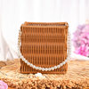 Pp Rattan Hand Basket Pearl Handle Bag Wedding Decoration Flower Basket Woven Gift Box Decorative Basket Storage Basket