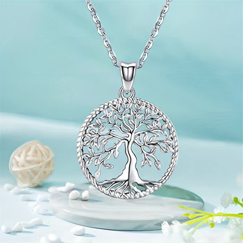 Life Tree Pendant Necklace Niche Personality Creative Simple Hollow-out Memorial Birthday Gift Fashion All-match Exquisite