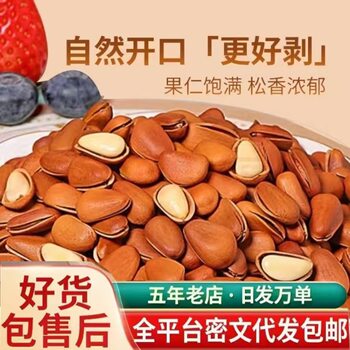 Wholesale of Extra-Large Northeast Specialty Pine Nuts, Fresh Nuts 500g Snacks, New Year Goods Northeast Pine Nuts