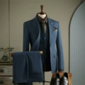 Blue (suit + vest + trousers)