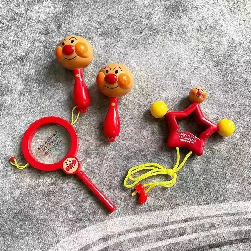 【代发】工厂面包超人手摇铃沙锤拨浪鼓五角星曼哈顿球早教玩具批