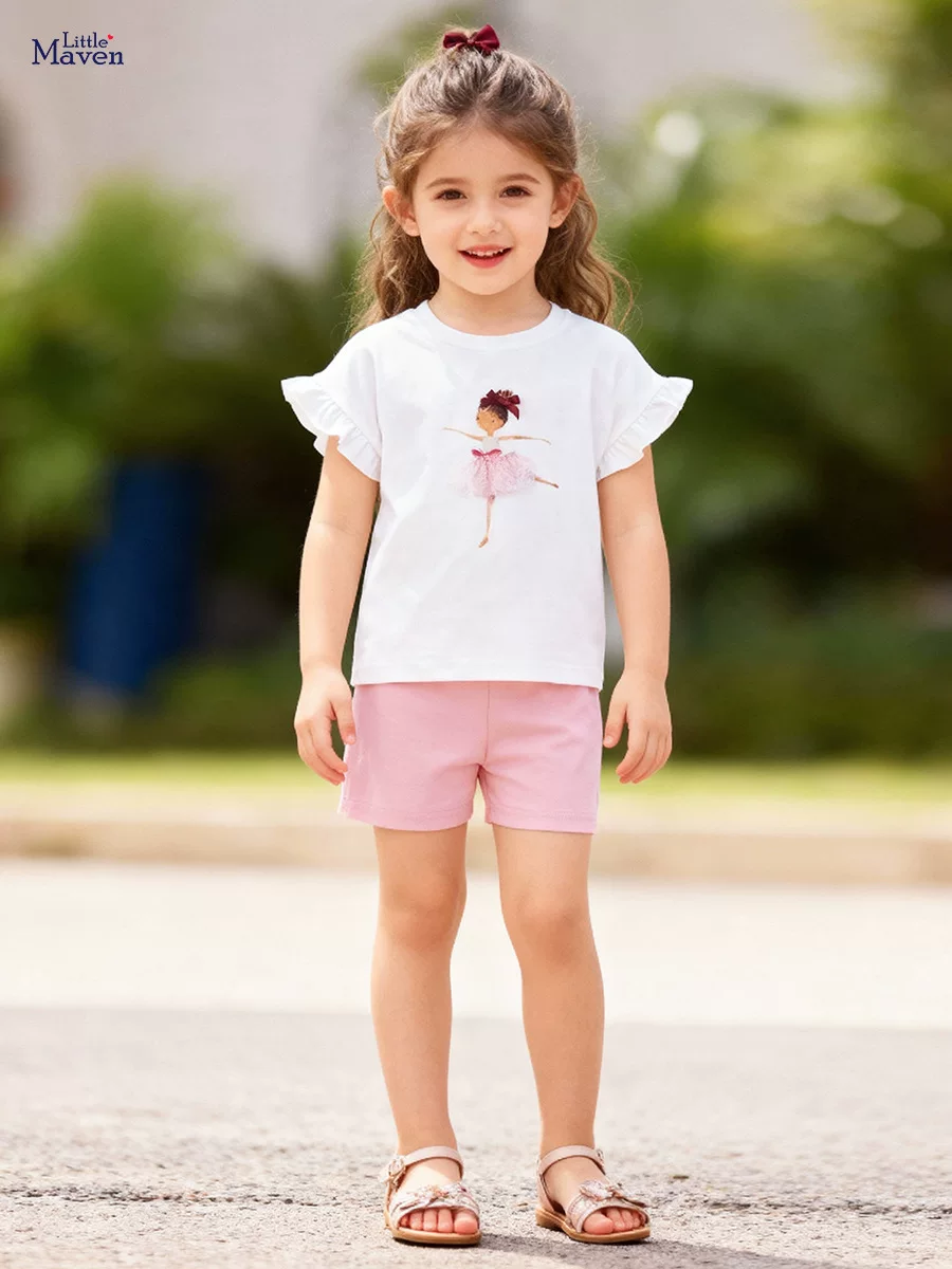 Set Anak Perempuan Baru Musim Panas, Set Anak Kartun Lucu, Grosir Set Santai Anak Perempuan