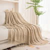 Light Luxury Ins Sofa Blanket Solid Color Air-conditioning Blanket Light Luxury Style Blanket Office Nap Blanket Homestay Decorative Blanket Autumn and Winter
