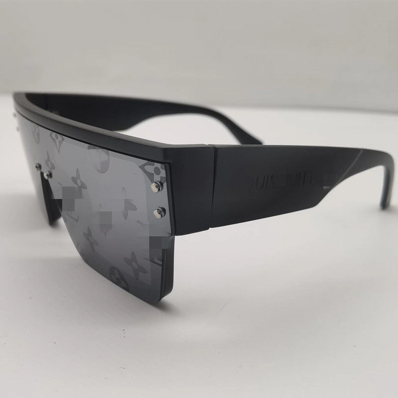 New European and American one-piece fashion personality sunglasses women's lenses white mercury gold print trendy sunglasses men's cross-border