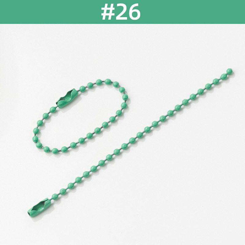 金属彩色珠链2.4mm波珠链糖果色diy饰品配件吊牌链烤漆咕卡挂链条