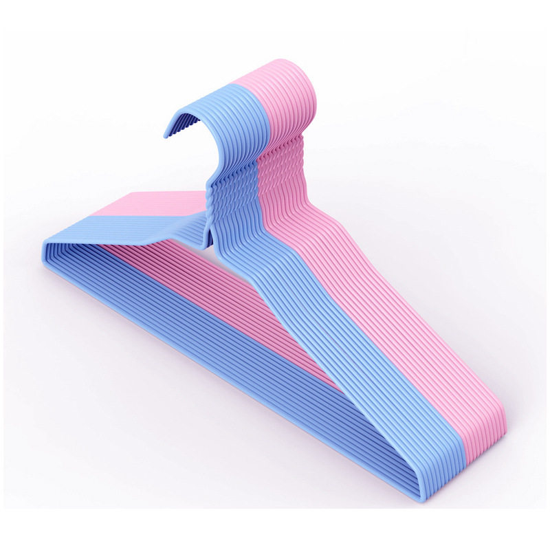 Household Clothes Hanger Bold Seamless Non-slip Plastic Dip Clothes Hanger Bedroom Clothes Drying Brace Hanger 10 Pack No Hook