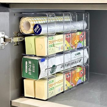 Plastic Wrap Storage Rack Kitchen Cabinet Drawer-Type Fresh-Keeping Bag Spice and Sundry Storage Rack Layered Storage Artifact