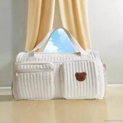 Korean Style Quilted Mommy Travel Bag Short-Distance Lightweight Large-Capacity Luggage Bag Satchel Shoulder Bag Casual Mother a