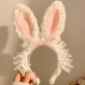 Lace pink bow bunny