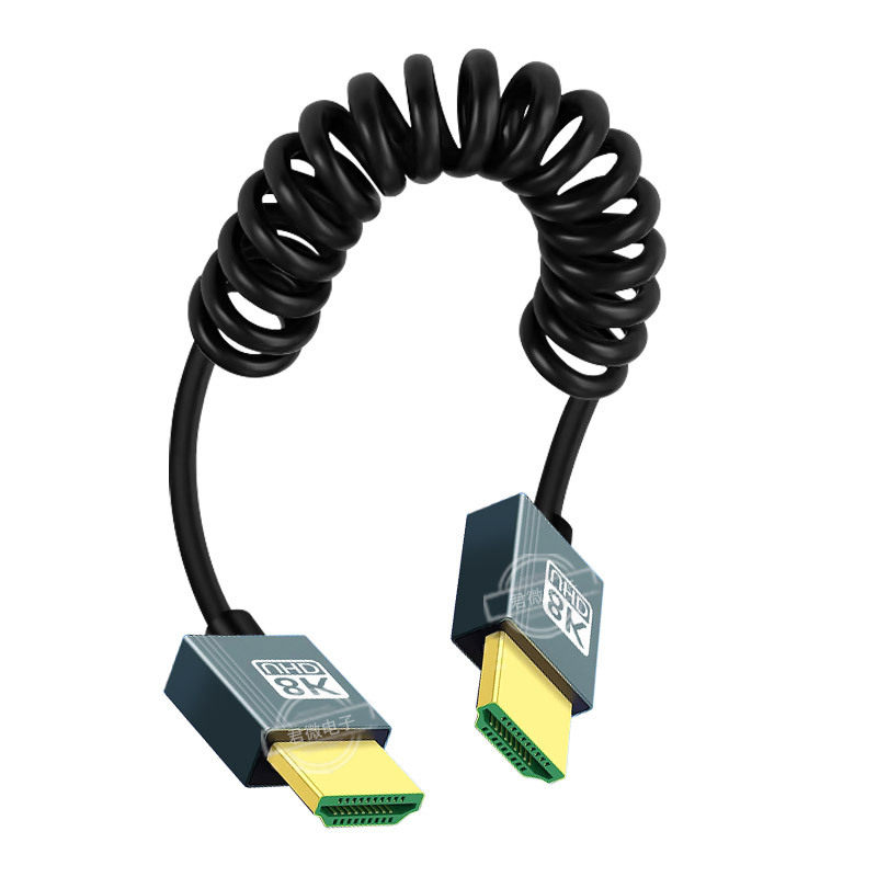 Cross-Border New Model Direct-Plug Hdtv Spring Cable 8K@60Hz High-Definition Ultra-Fine Soft Elbow Photography Mirrorless Slr Camera