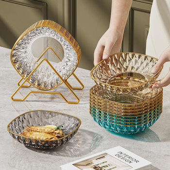 Silaiman Light Luxury Phnom Penh Diamond Bone Spitting Dish Household Food Grade Snack Dried Fruit Dried Fruit Dish Candy Snack Dish