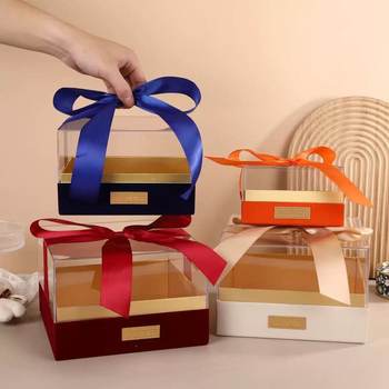 Companion Gift Box Velvet Transparent Acrylic Gift Box Empty Box Wholesale Dropshipping Manufacturer Spot Direct Sales High-End Gift Box