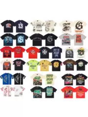 Cross-Border American Fashion Godspeed New American Street Hip-Hop Pure Cotton Vintage Distressed Casual Versatile Short-Sleeve Shirt